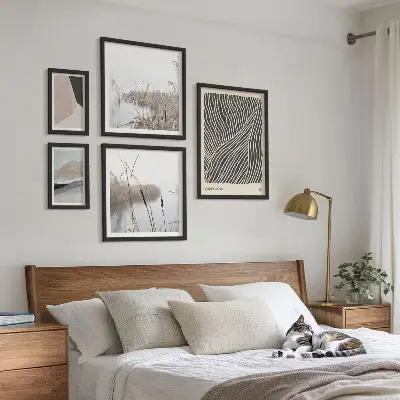 Minimalistisk naturkunst billedkomposition til væg