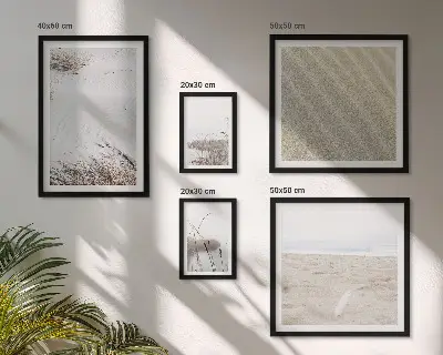 Billedkomposition til væg med minimalistiske strandmotiver