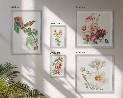 Billedkomposition til væg Blomsterfugle vintage dekorationer