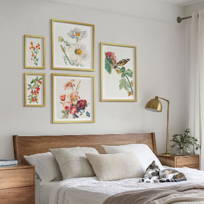 Billedkomposition til væg Blomsterfugle vintage dekorationer