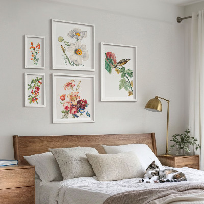 Billedkomposition til væg Blomsterfugle vintage dekorationer