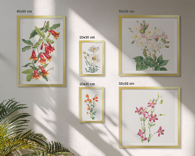 Billedkomposition til væg Blomstermotiver i botanisk stil