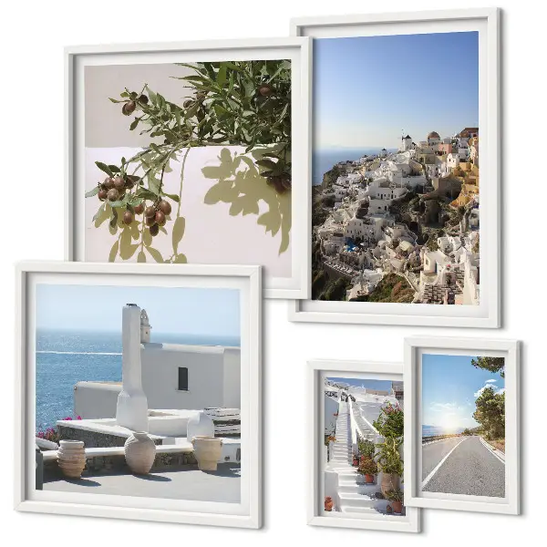 Santorini maleriske udsigter billedsæt til over sofa