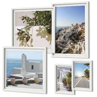 Santorini maleriske udsigter billedsæt til over sofa
