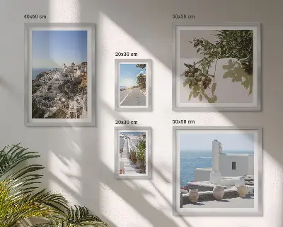 Santorini maleriske udsigter billedsæt til over sofa