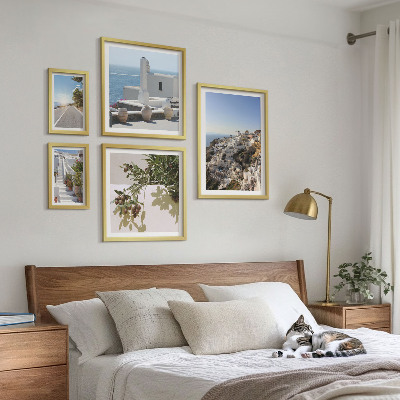 Billedsæt over sofa Santorini maleriske udsigter