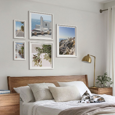 Billedsæt over sofa Santorini maleriske udsigter