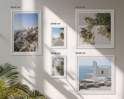 Santorini maleriske udsigter billedsæt til over sofa
