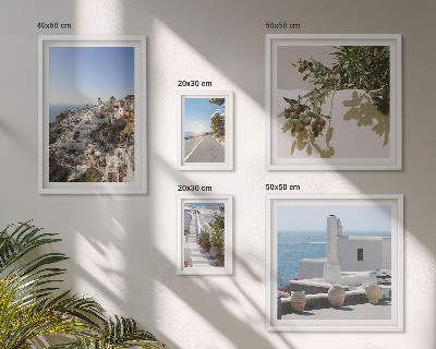 Billedsæt over sofa Santorini maleriske udsigter