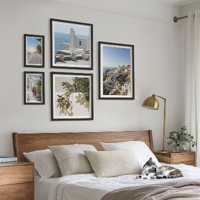 Billedsæt over sofa Santorini maleriske udsigter