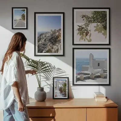 Santorini maleriske udsigter billedsæt til over sofa