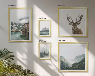 Billedsæt over sofa med bjerglandskaber i naturen