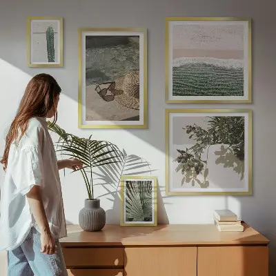 Billedkomposition til væg sommerplanter med vand for afslapning