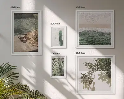 Billedkomposition til væg sommerplanter med vand for afslapning