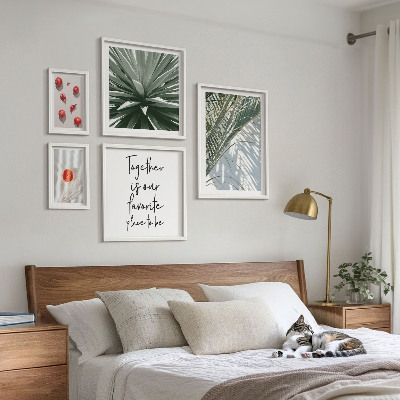 Billedkomposition til væg Boho-stil, planter, frugter, troper