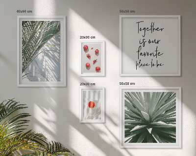 Billedkomposition til væg Boho-stil, planter, frugter, troper