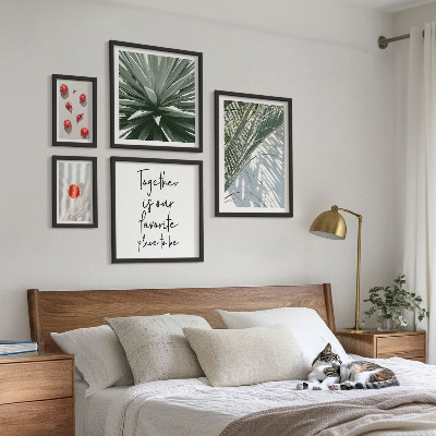 Billedkomposition til væg Boho-stil, planter, frugter, troper