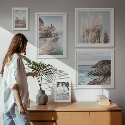 Billedsæt over sofa Stilfuld udsigt over havet