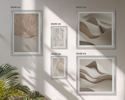 Billedsæt over sofa Abstrakte beige mønstre