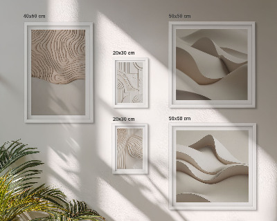 Billedsæt over sofa Abstrakte beige mønstre