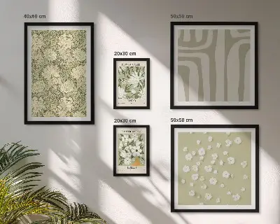 Plant boho med blomster billedkomposition til væg