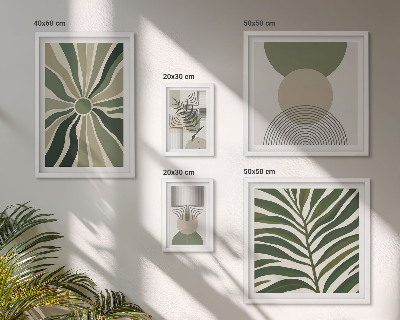 Billedsæt over sofa Stilfuld grafik med grønt