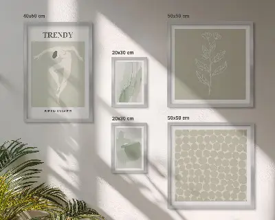 Billedkomposition til væg stilfuld grafik med grønt tema
