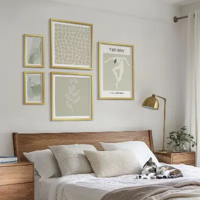 Billedkomposition til væg stilfuld grafik med grønt tema