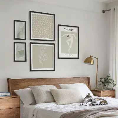 Billedkomposition til væg stilfuld grafik med grønt tema