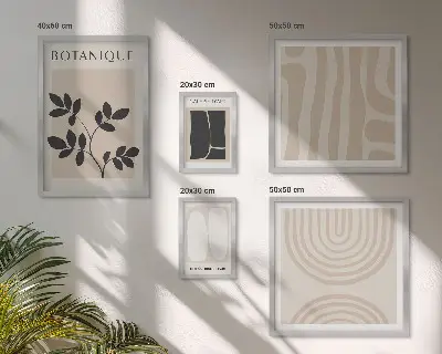 Stilfuld plantegrafik billedkomposition til væg