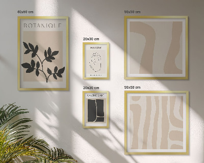 Billedsæt over sofa Stilfuld abstrakt plantegrafik