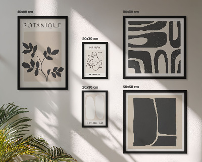 Billedsæt over sofa Stilfuld abstrakt plantegrafik