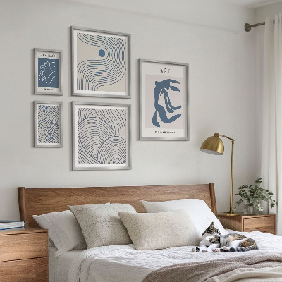 Billedsæt over sofa Abstrakte moderne linjer