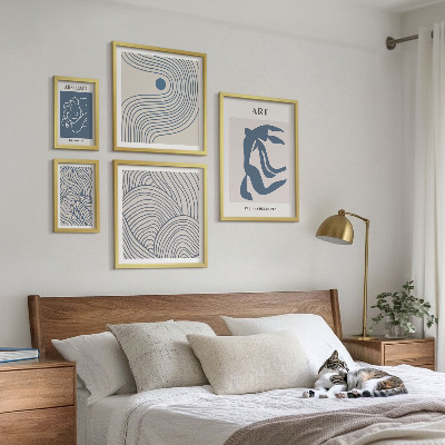 Billedsæt over sofa Abstrakte moderne linjer