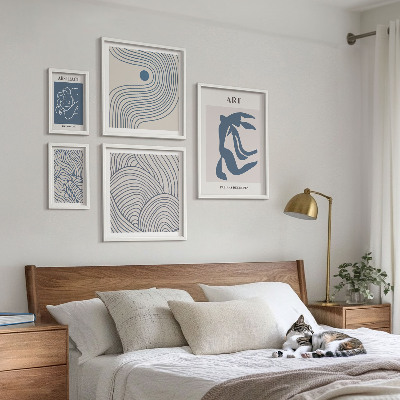 Billedsæt over sofa Abstrakte moderne linjer