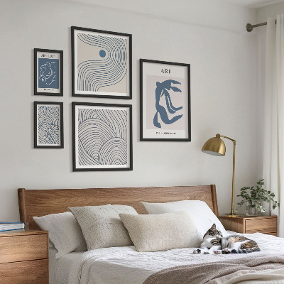 Billedsæt over sofa Abstrakte moderne linjer