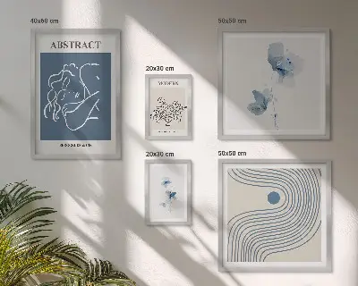 Billedsæt til sofa moderne abstrakt i blomsterhandlerstil