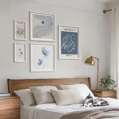 Billedsæt til sofa moderne abstrakt i blomsterhandlerstil