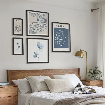 Billedsæt til sofa moderne abstrakt i blomsterhandlerstil