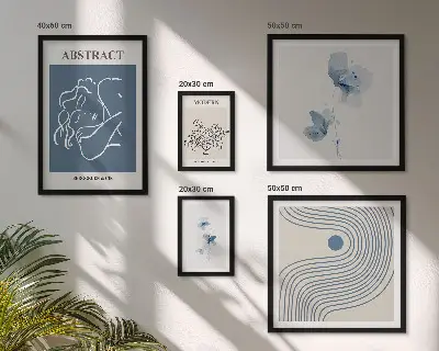 Billedsæt til sofa moderne abstrakt i blomsterhandlerstil