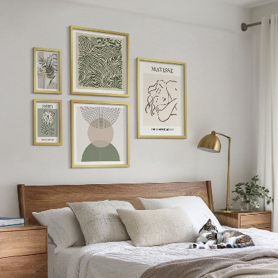 Billedsæt over sofa Minimalistiske plantekompositioner