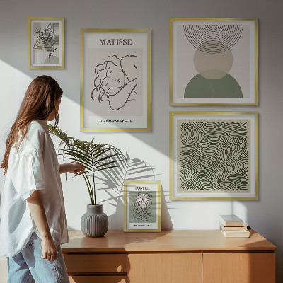 Billedsæt over sofa Minimalistiske plantekompositioner