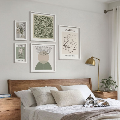 Billedsæt over sofa Minimalistiske plantekompositioner