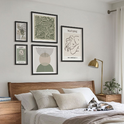 Billedsæt over sofa Minimalistiske plantekompositioner