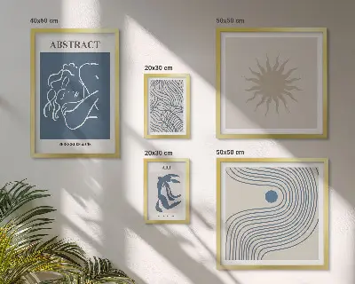 Abstrakt geometrisk vægbillede stilfuld komposition