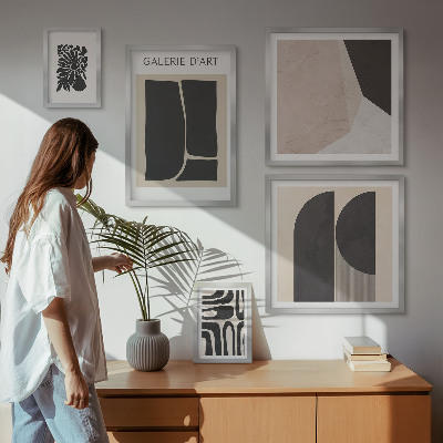Billedsæt over sofa Stilfuld minimalistisk grafik