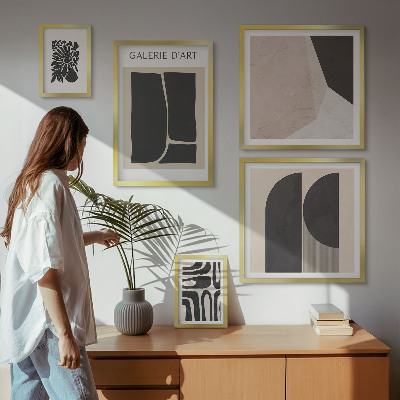 Billedsæt over sofa Stilfuld minimalistisk grafik