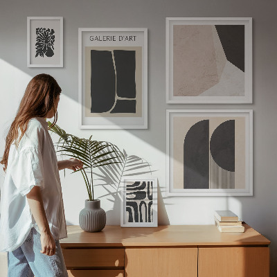 Billedsæt over sofa Stilfuld minimalistisk grafik