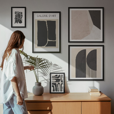Billedsæt over sofa Stilfuld minimalistisk grafik