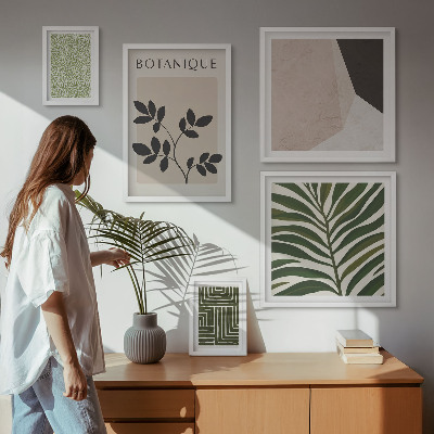 Billedkomposition til væg Moderne planteinspirationer